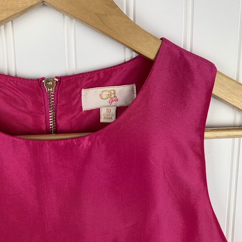 GB girls pink satin taffeta drop-waist dress - Picture 3 of 8